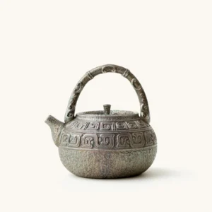 Chinese Antique Silver Plated Ceramic Teapot