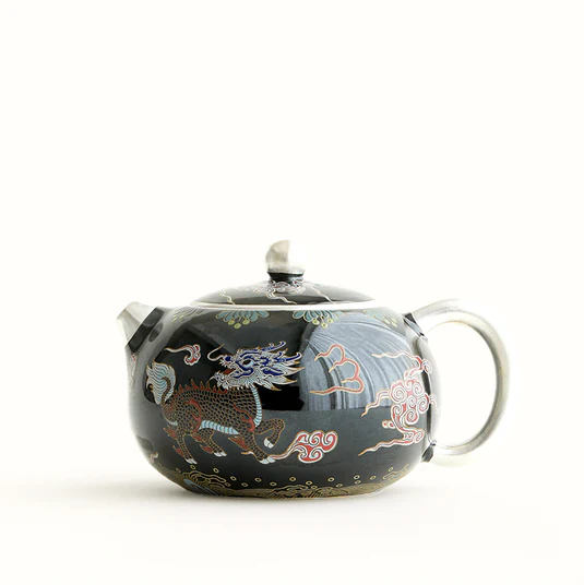 Silver Plated Black Kirin Xi Shi Teapot